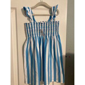 NWT Hanna Andersson smocked knit dress - blue 120 6-7